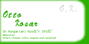 otto kosar business card